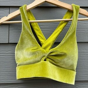 Green Velvet Fabletics Sports Bra